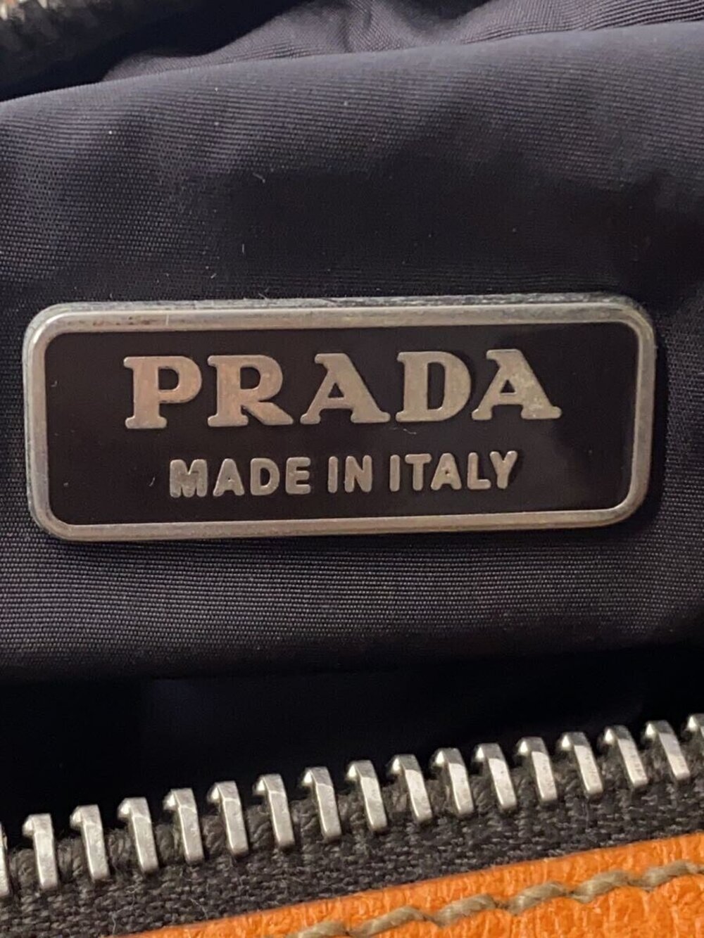 Prada Tessuto pouch khaki green brown leather - Picture 5 of 7